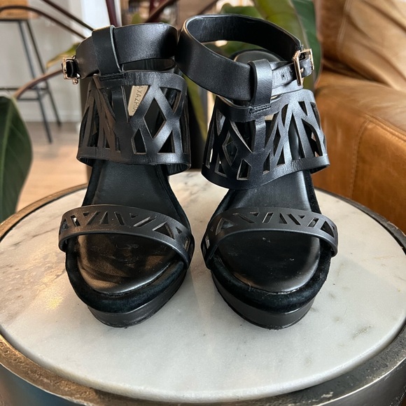 BCBG Black Sato Wedge Sandals - Picture 3 of 6